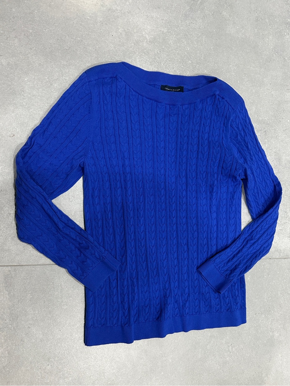 Tommy Hilfiger Cable-Knit Crewneck Sweater - Royal Blue